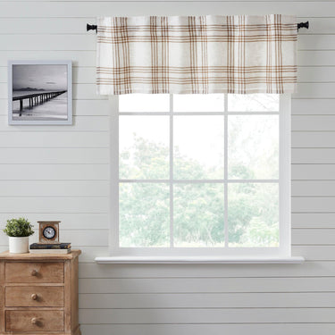 Wheat Plaid Valance Curtain 19x60 VHC Brands - The Fox Decor